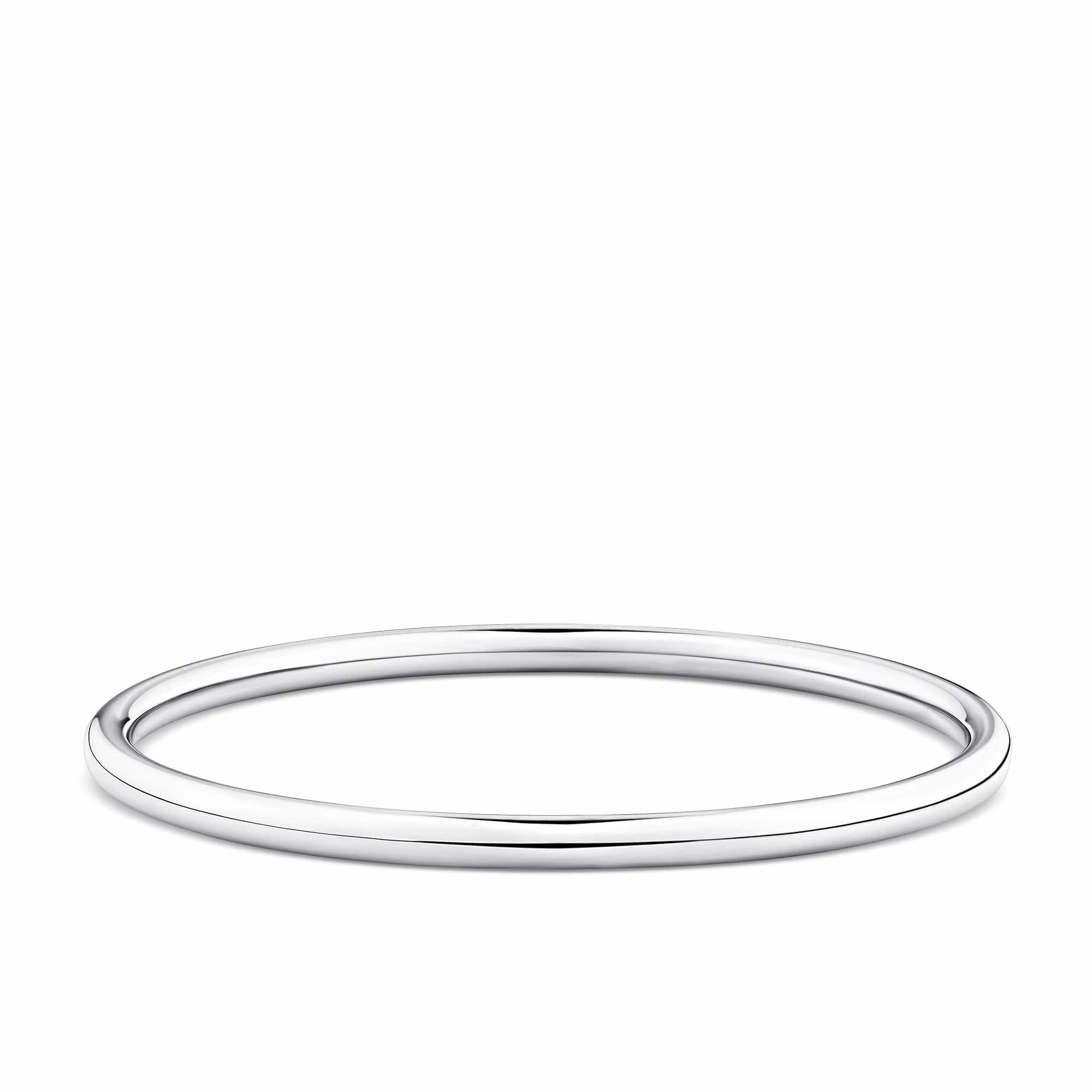 Round Bangle in Sterling Silver