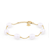 Freshwater Pearl Oval Bracelet in 9ct Yellow Gold