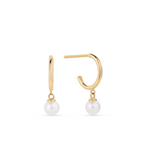 Freshwater Pearl Drop Earrings in 9ct Yellow Gold