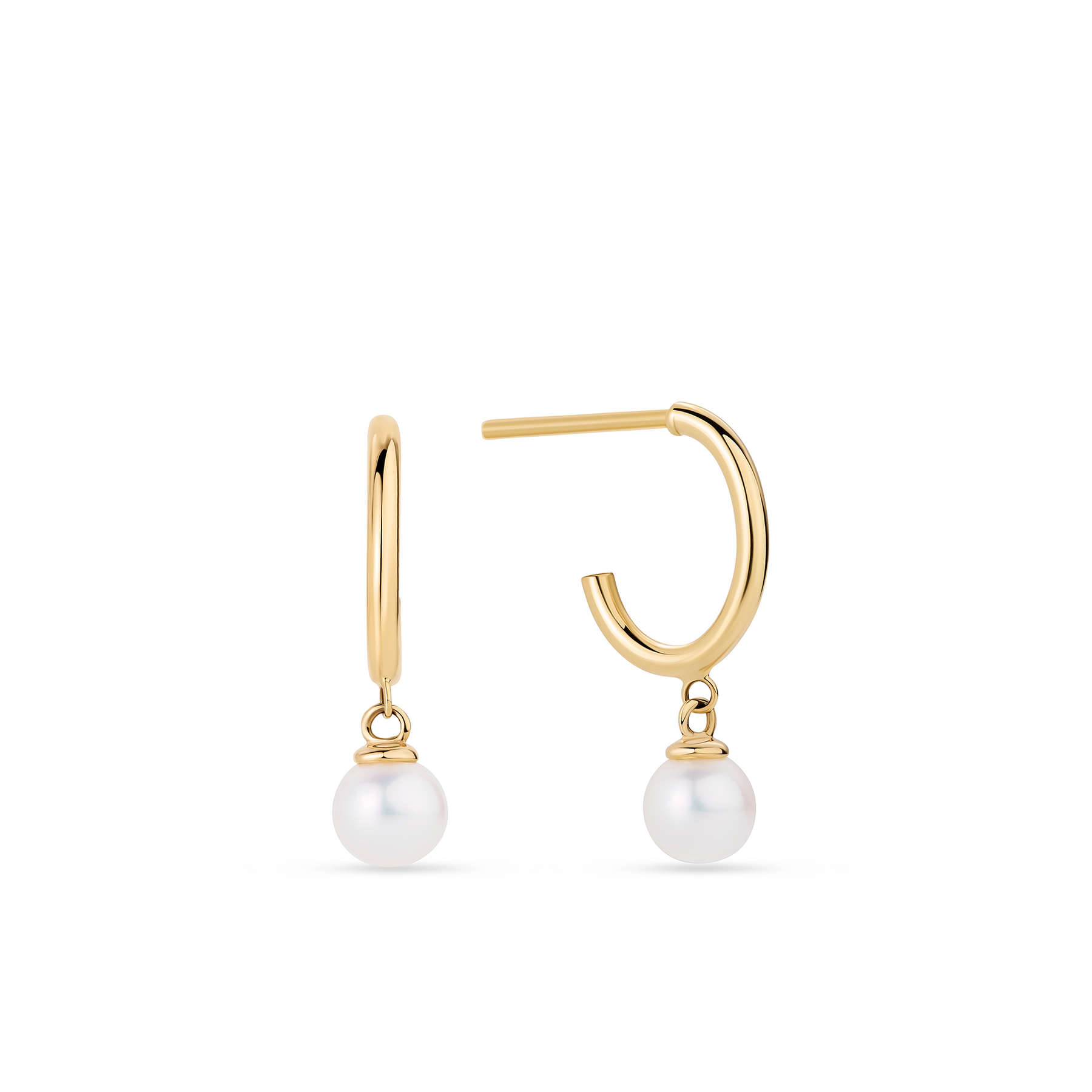 Freshwater Pearl Drop Earrings in 9ct Yellow Gold