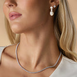 8.00ct TW Lab-Grown Diamond Tennis Necklace in 18ct White Gold
