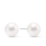 11mm Freshwater Pearl Button Stud Earrings in Sterling Silver
