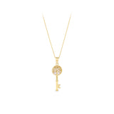 Mother of Pearl Tree of Life Key Pendant in 9ct Yellow Gold