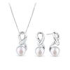 Freshwater Pearl Pendant and Earrings Set in Sterling Silver