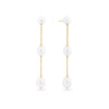 Freshwater Pearl Stationed Drop Earrings in 9ct Yellow Gold