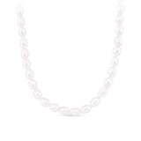 Freshwater Pearl Oval Strand Necklace in 9ct Yellow Gold