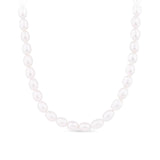 8mm Freshwater Oval Pearl Strand Necklace with 9ct Gold Clasp