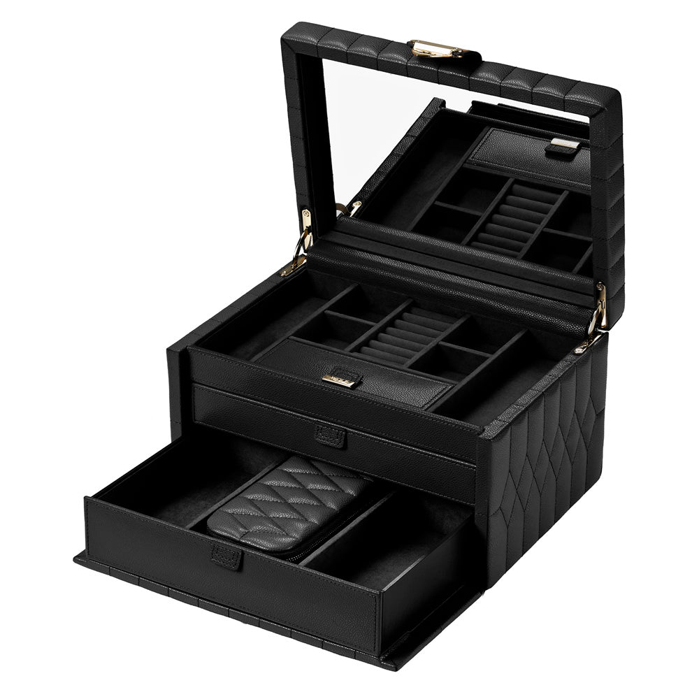 WOLF Lauren Medium Jewellery Box Black 349702