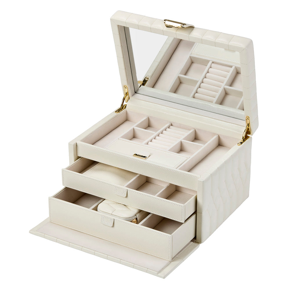WOLF Lauren Medium Jewellery Box Ivory 349752