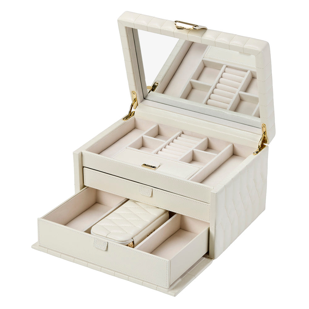 WOLF Lauren Medium Jewellery Box Ivory 349752