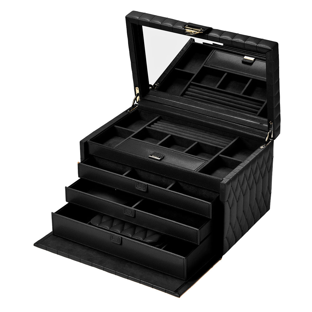 WOLF Lauren Large Jewellery Box Black 349802