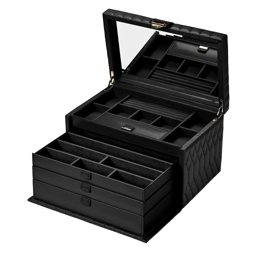 WOLF Lauren Large Jewellery Box Black 349802