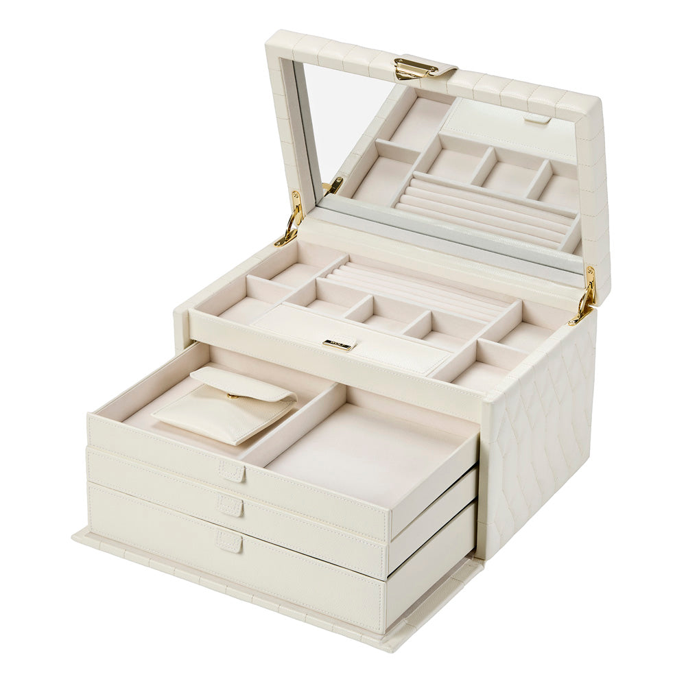 WOLF Lauren Large Jewellery Box Ivory 349852