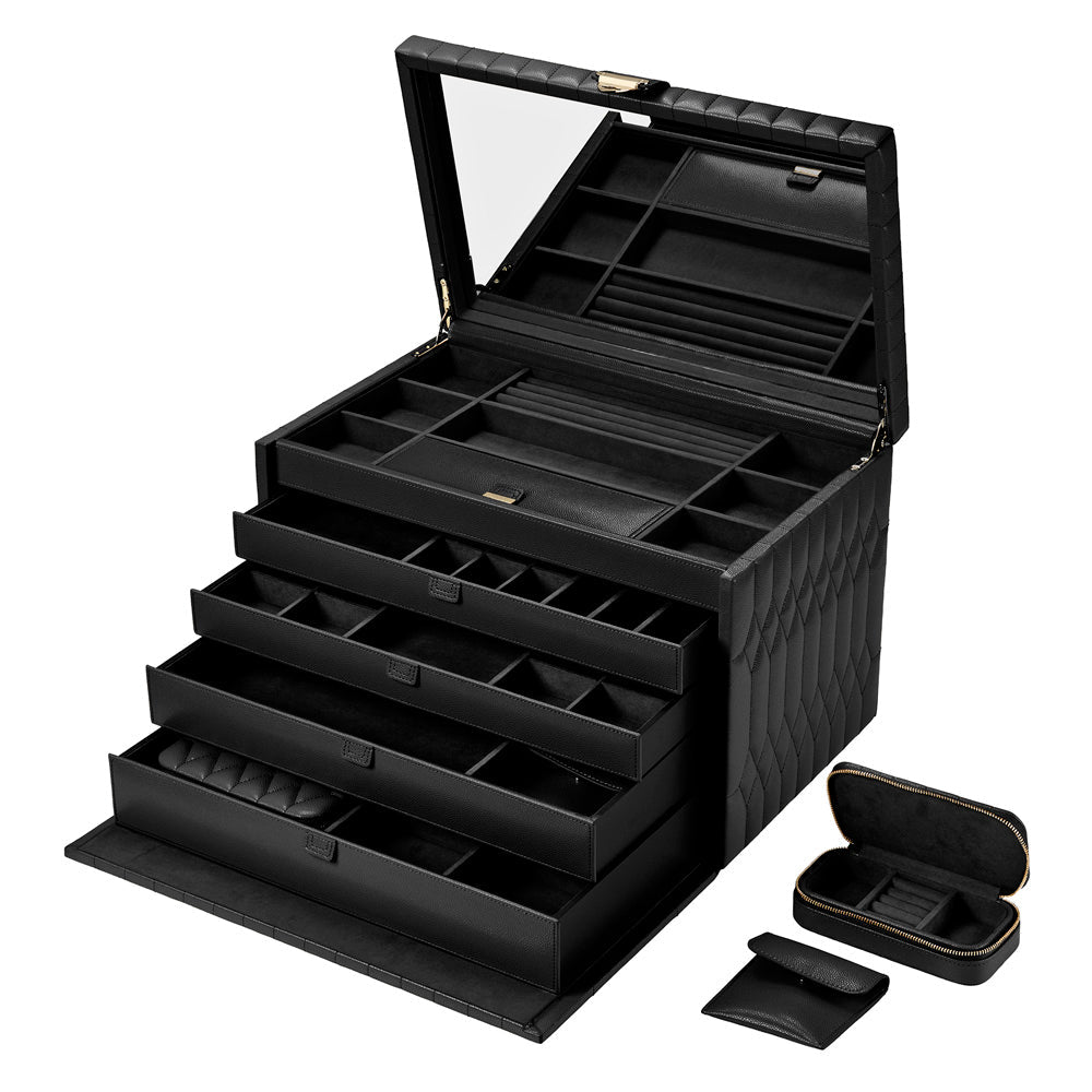 WOLF Lauren Extra Large Jewellery Box Black 349902