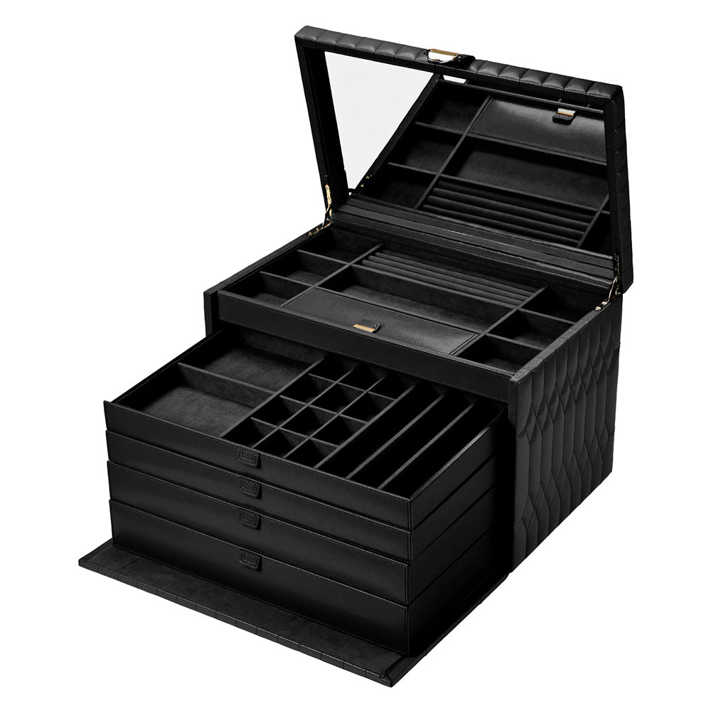 WOLF Lauren Extra Large Jewellery Box Black 349902