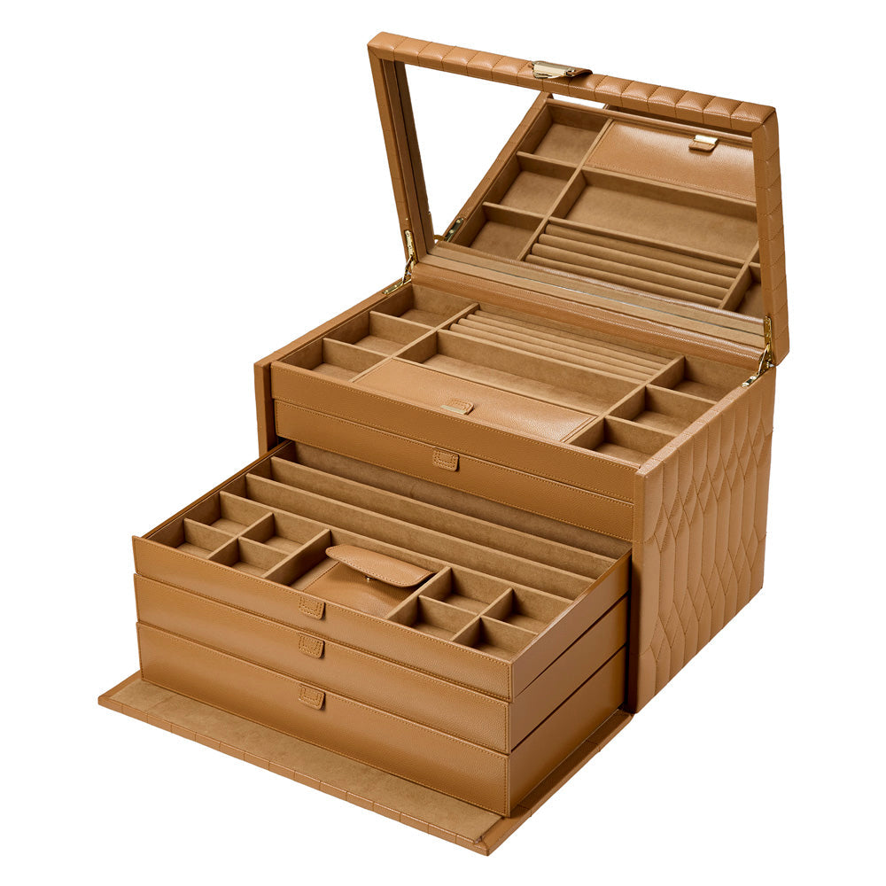 WOLF Lauren Extra Large Jewellery Box Caramel 349907
