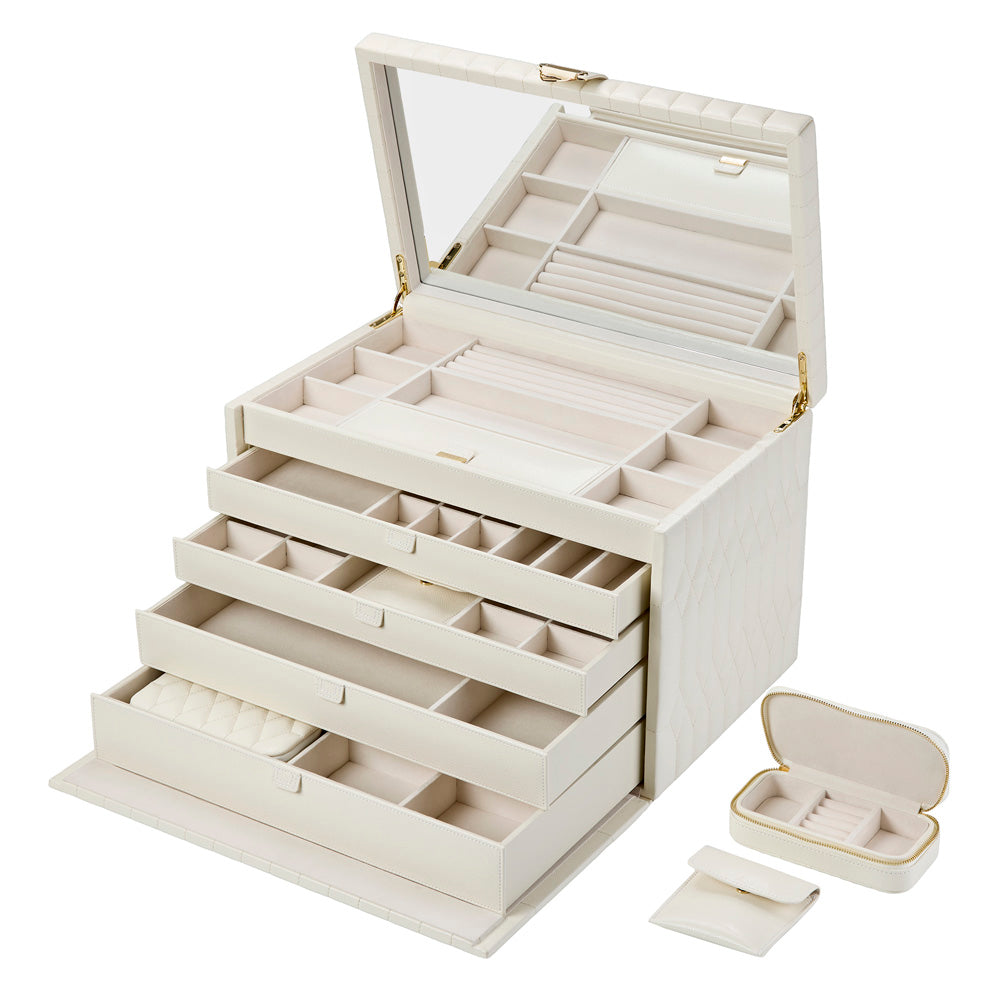 WOLF Lauren Extra Large Jewellery Box Ivory 349952