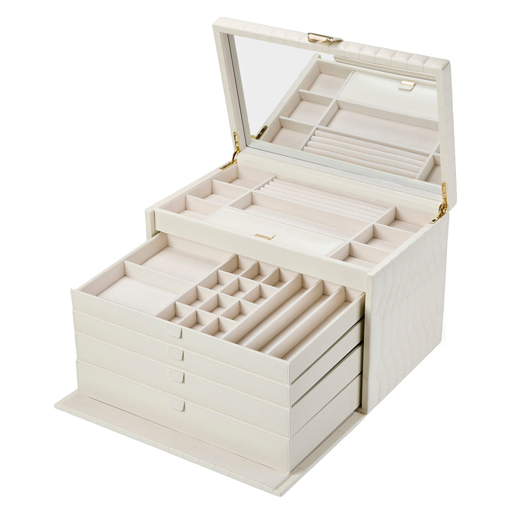 WOLF Lauren Extra Large Jewellery Box Ivory 349952