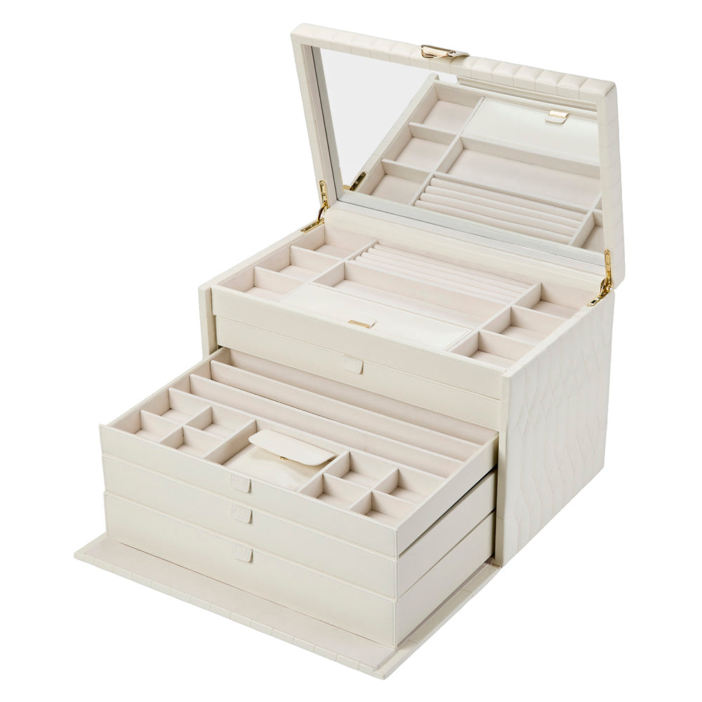 WOLF Lauren Extra Large Jewellery Box Ivory 349952