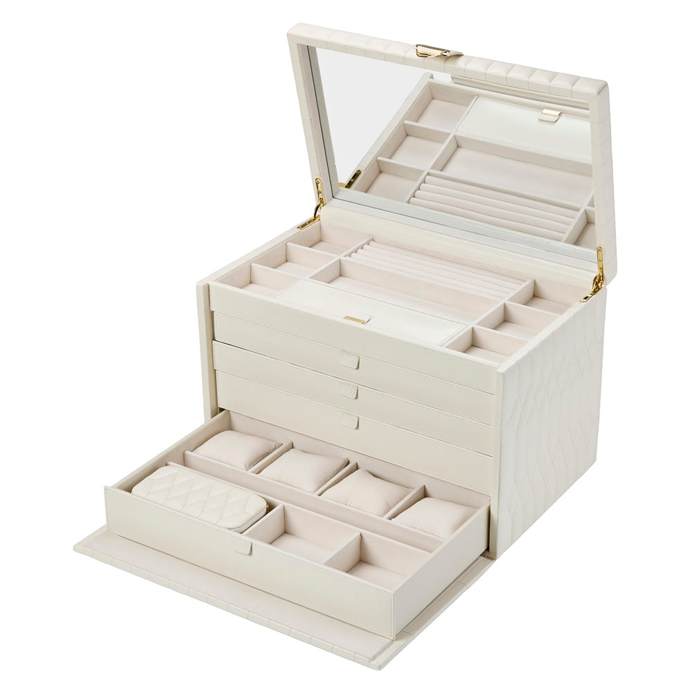 WOLF Lauren Extra Large Jewellery Box Ivory 349952
