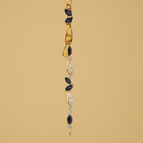 Created Sapphire & 1ct TDW Diamond Bracelet in 9ct Yellow Gold