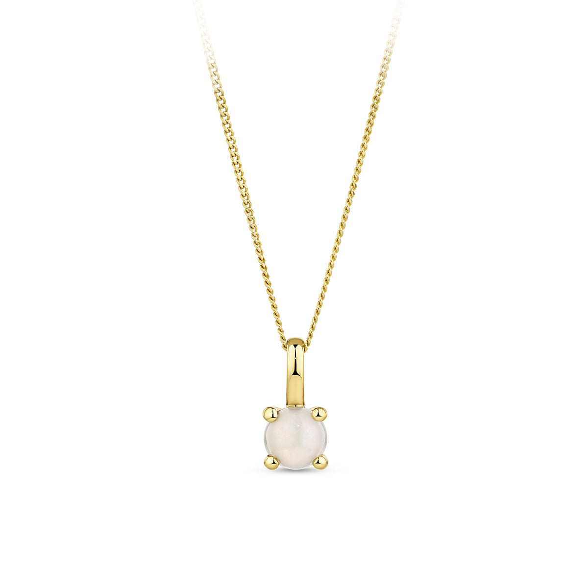 Opal Round Pendant in 9ct Yellow Gold