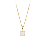 Opal Round Pendant in 9ct Yellow Gold