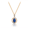Sapphire & Diamond Oval Pendant in 9ct Yellow Gold