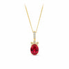 Created Ruby & Diamond Pendant in 9ct Yellow Gold
