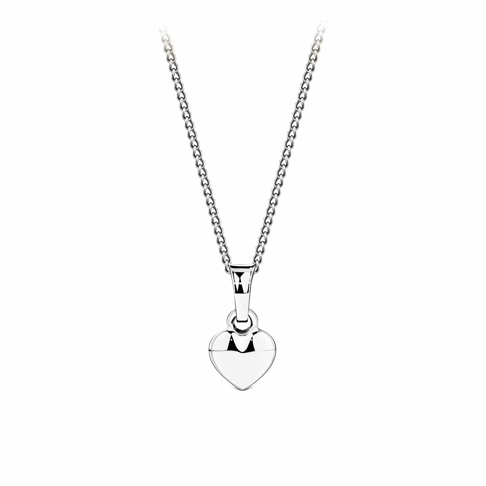 Small Heart Pendant in 9ct White Gold