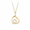 Double Heart Diamond Cut Pendant in 9ct Yellow Gold