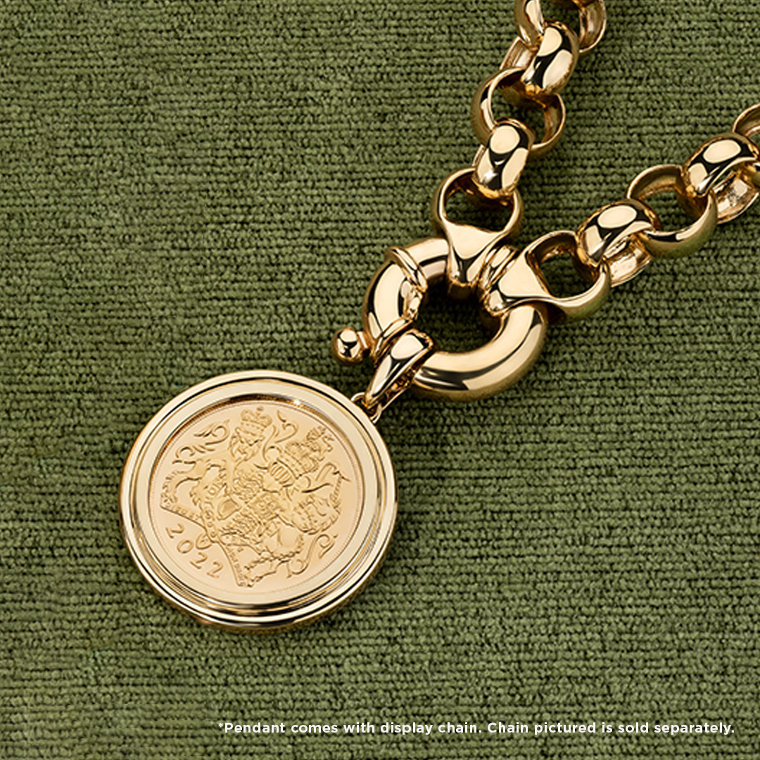 22ct Yellow Gold Full Sovereign Pendant in 9ct Yellow Gold