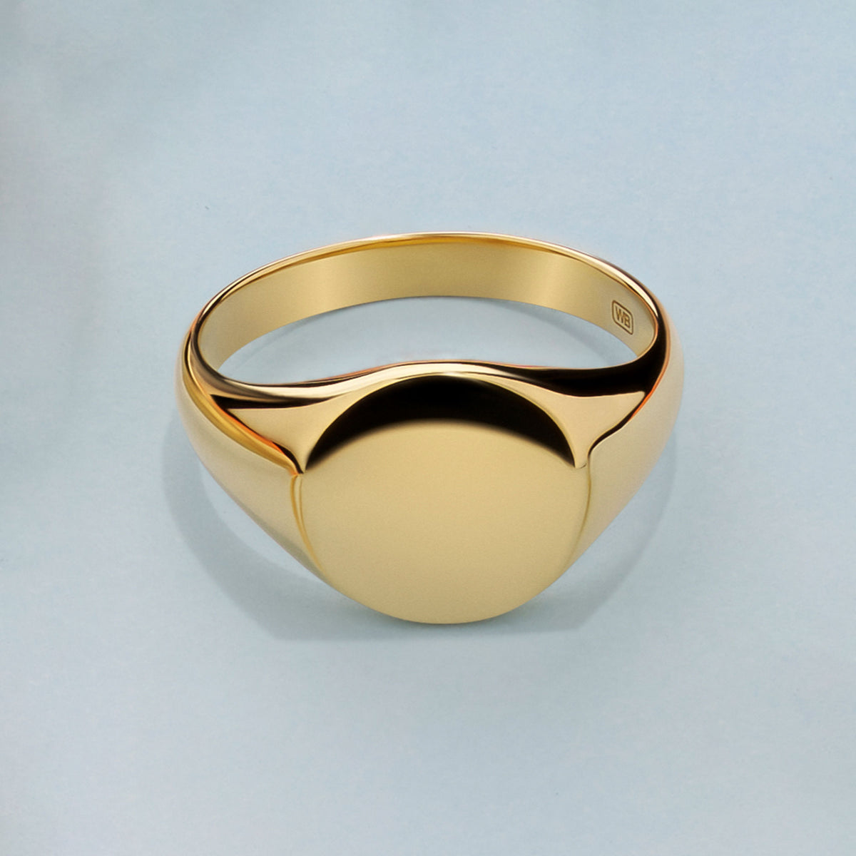 Men's Round Signet Ring in 9ct Yellow Gold