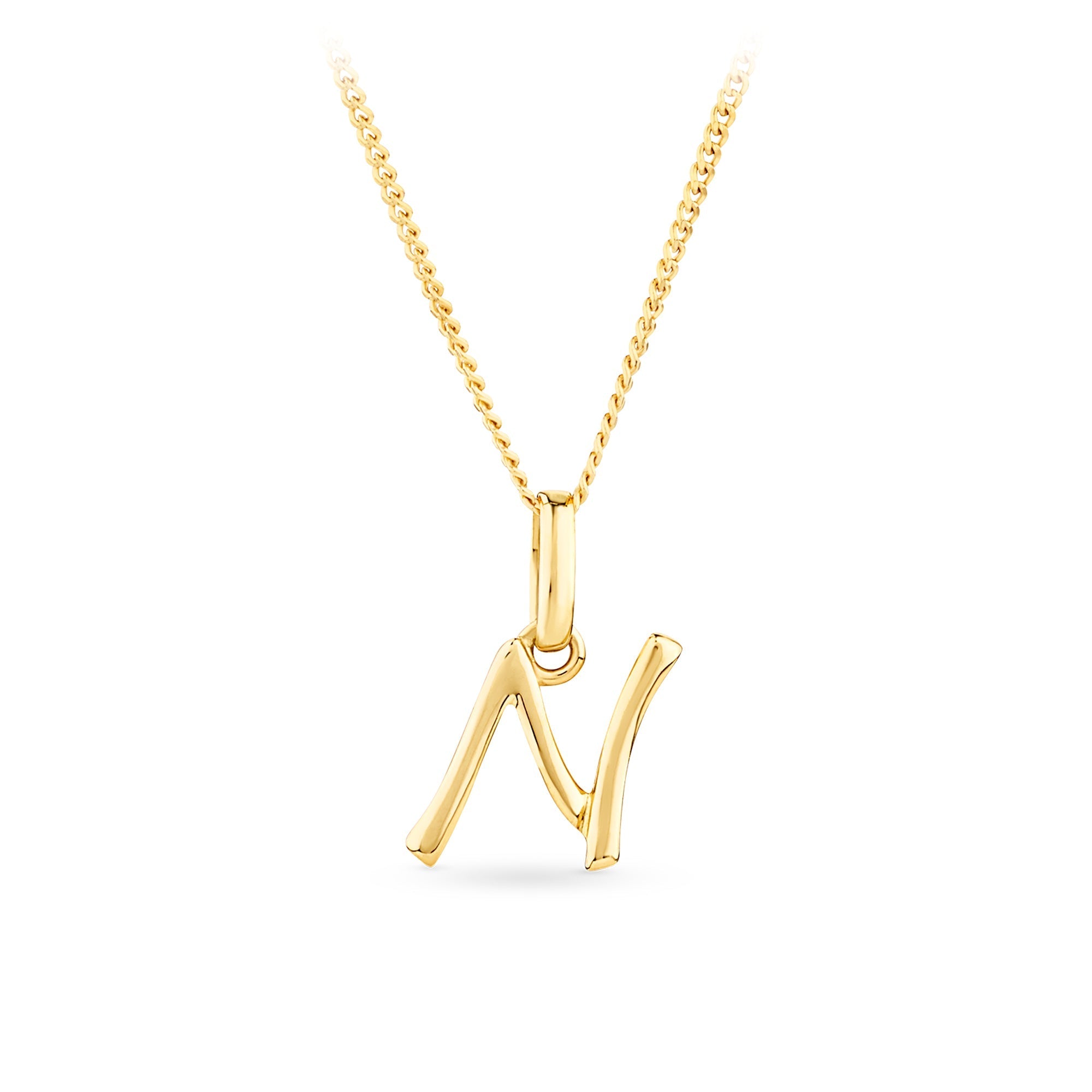 Initial Pendant in 9ct Yellow Gold