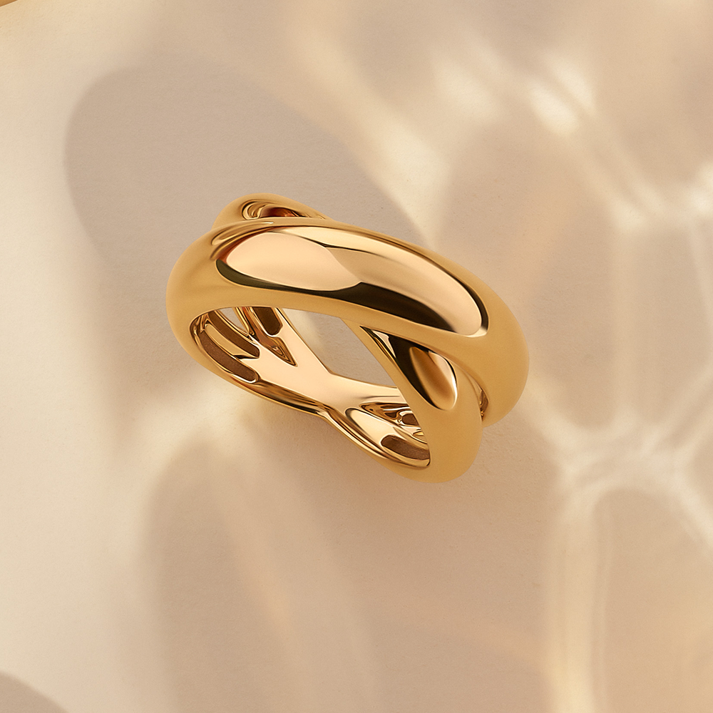 Crossover Dress Ring in 9ct Yellow Gold