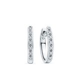 Diamond and Sterling Silver Huggie Earrings