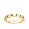 Created Ceylon Sapphire Star Set Band in 9ct Yellow Gold