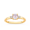 Moonstone and Diamond Trilogy Ring in 9ct Yellow Gold