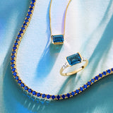 London Blue Topaz Ring in 9ct Yellow Gold