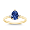 1.48ct TW Created Sapphire & Diamond Pear Ring in 9ct Yellow Gold