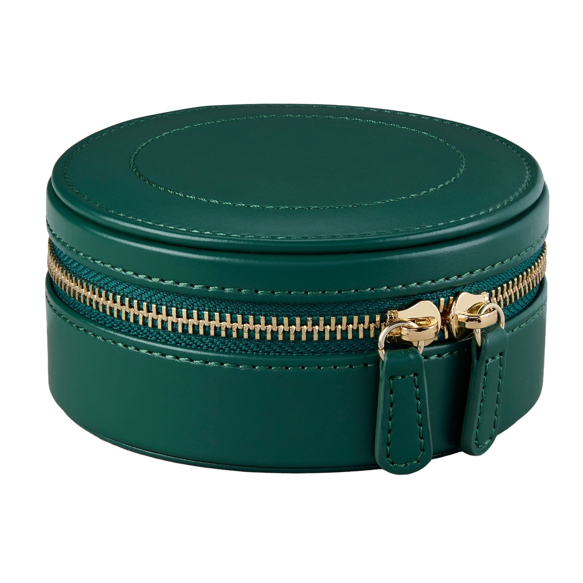 WOLF Forest Green Fruit Botanical Sophia Round Zip Jewellery Case