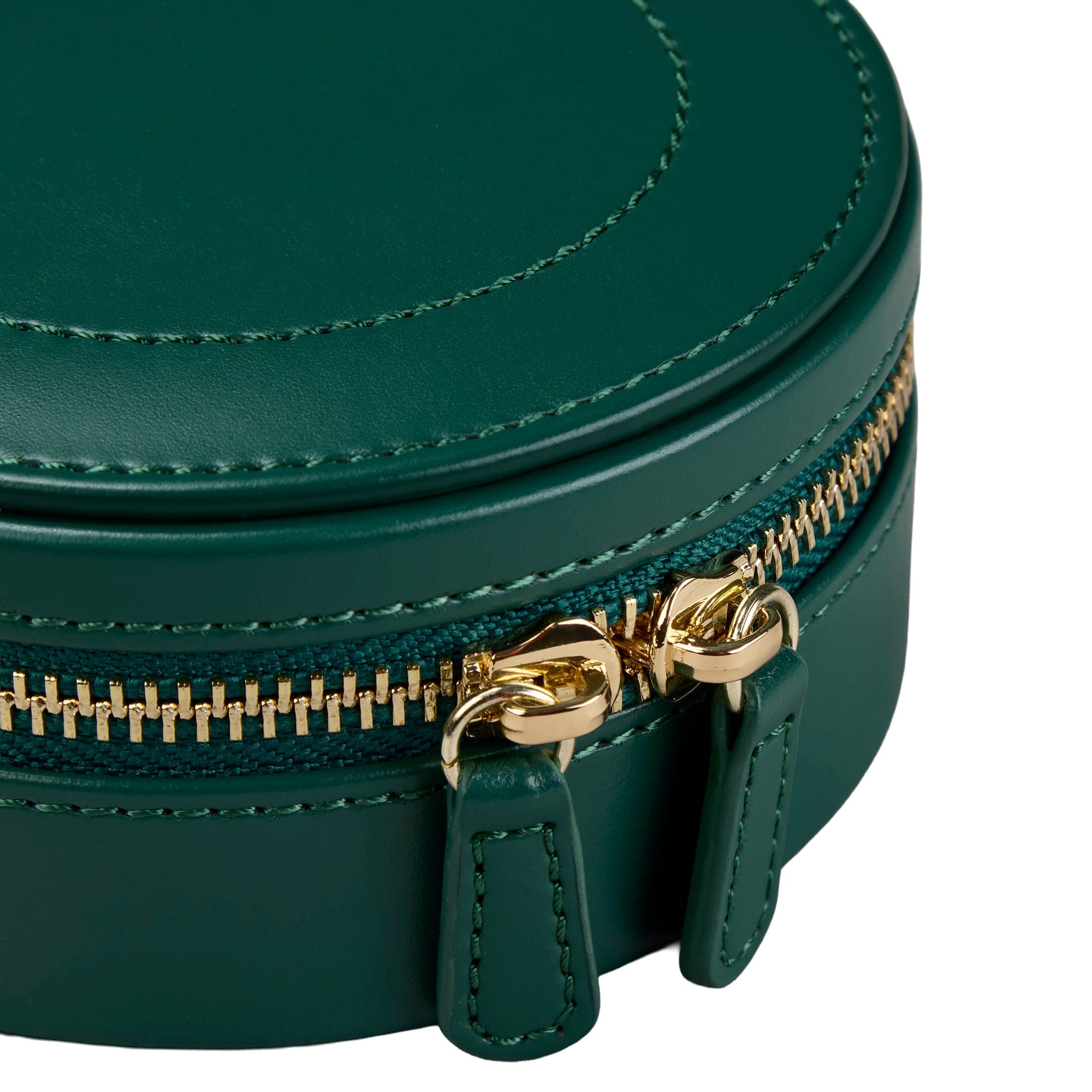 WOLF Forest Green Fruit Botanical Sophia Round Zip Jewellery Case