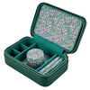 WOLF Sophia Forest Green Fruit Botanical Travel Zip Jewellery Case
