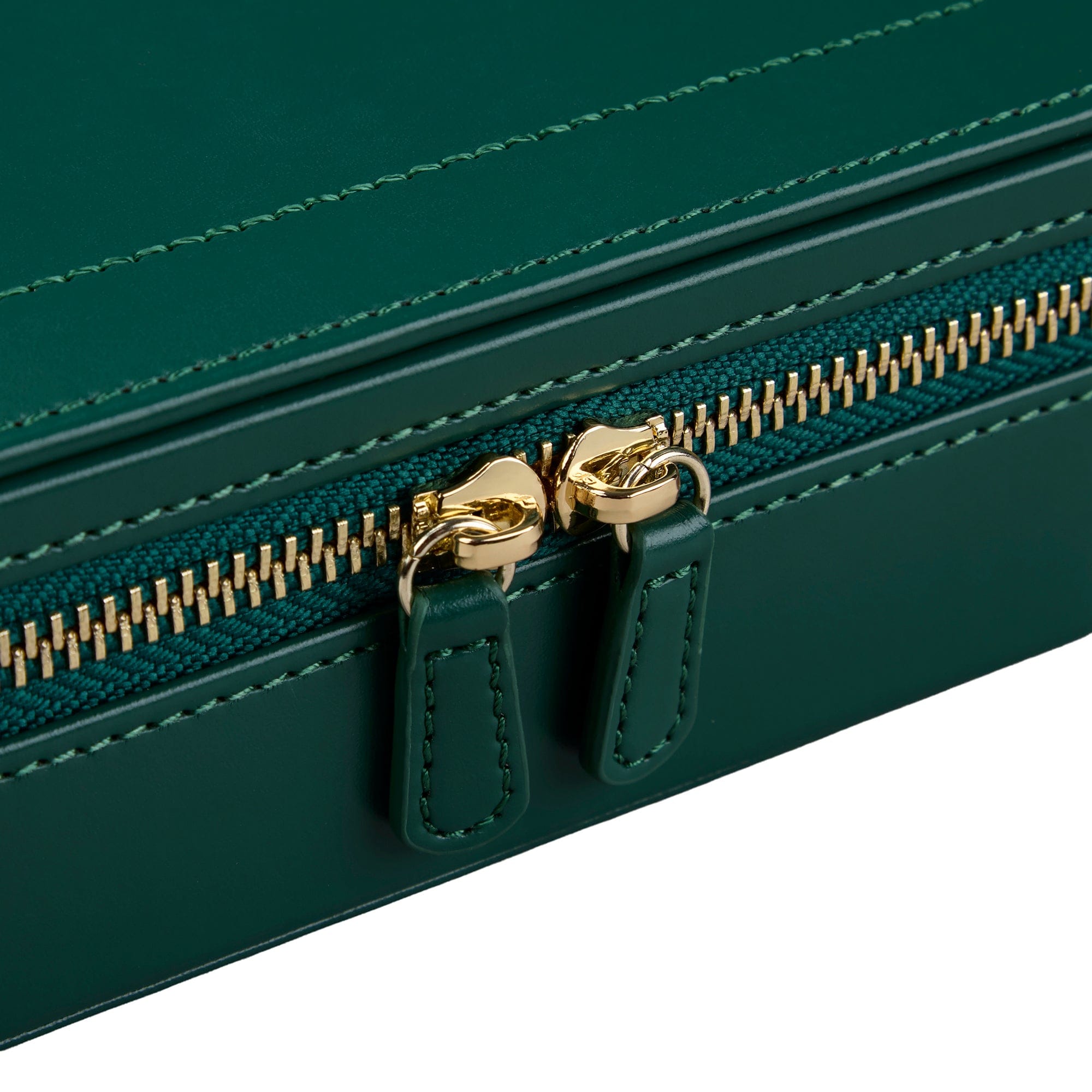 WOLF Sophia Forest Green Fruit Botanical Travel Zip Jewellery Case
