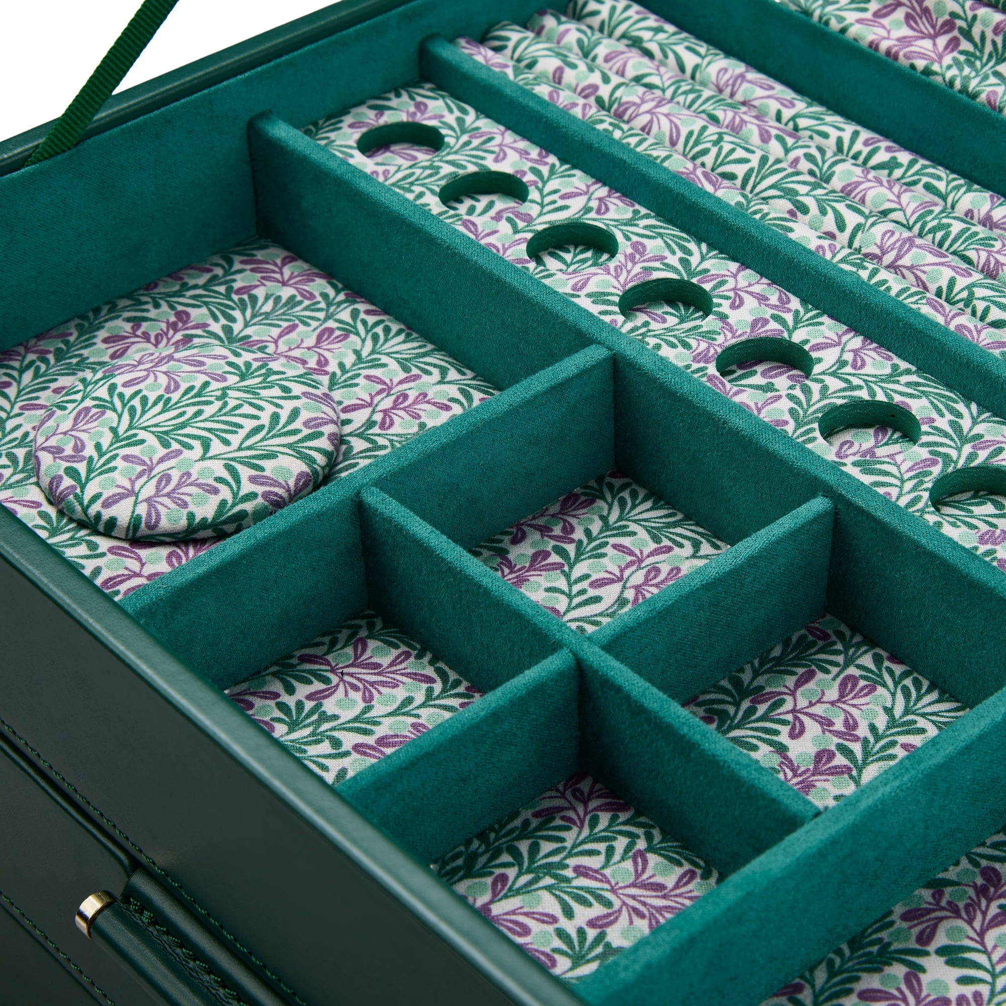 WOLF Sophia Forest Green Fruit Botanical Large Jewellery Box