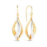 Drop Earrings in 9ct Yellow and White Gold
