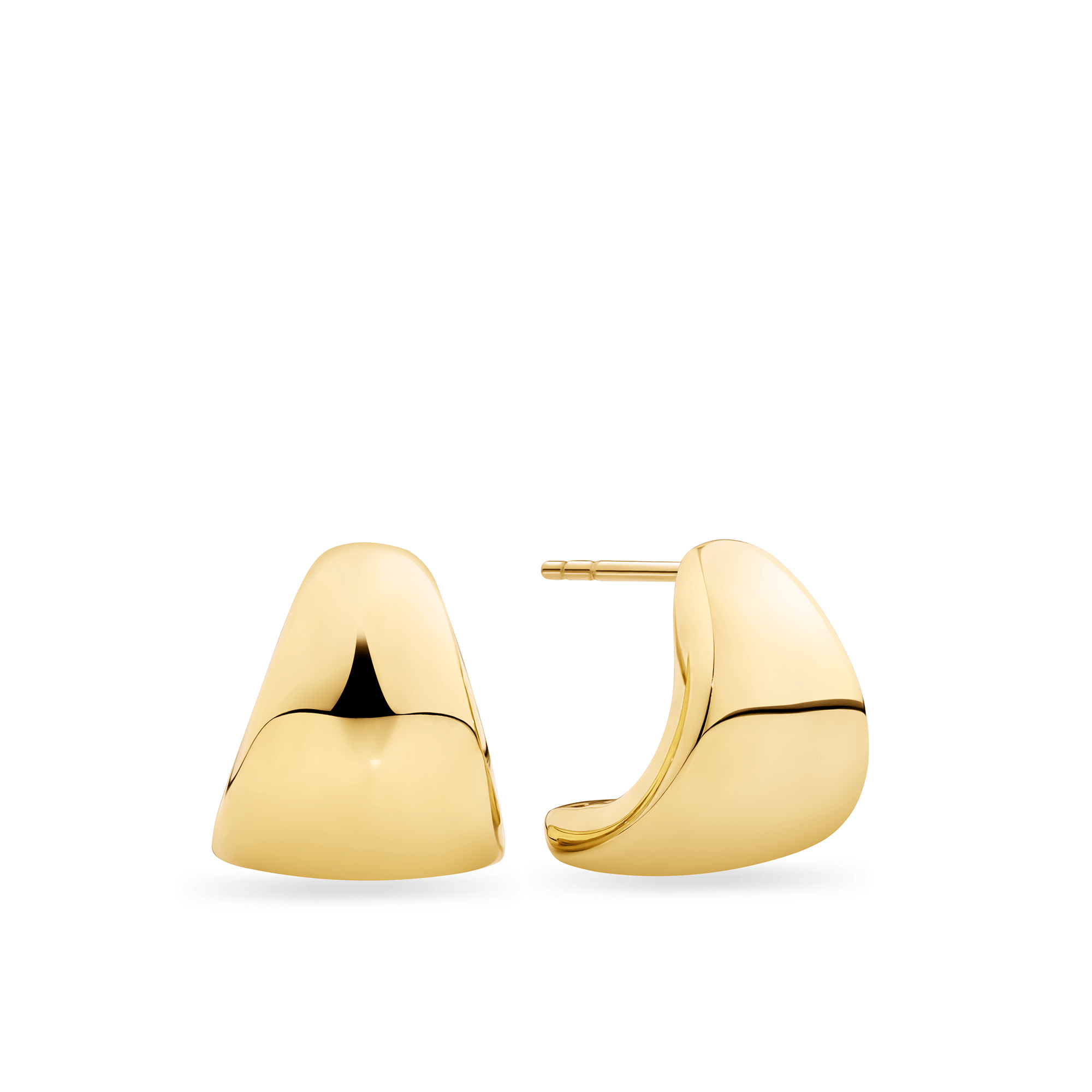 Graduated Half Hoop Earrings in 9ct Yellow Gold