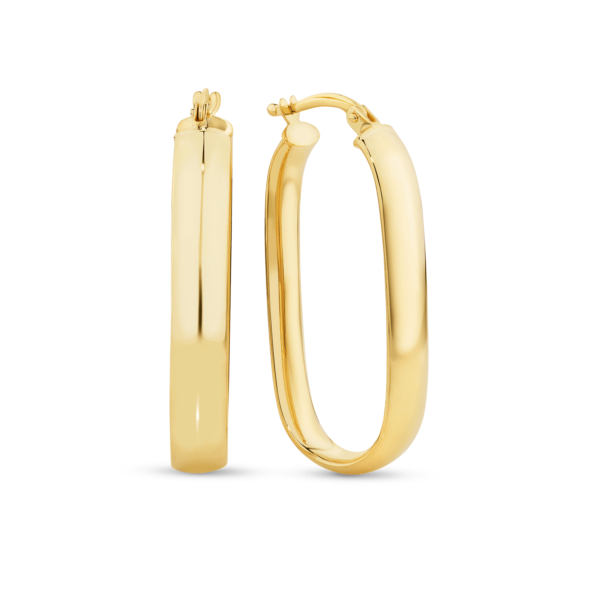 Oval Hoop Earrings in 9ct Yellow Gold