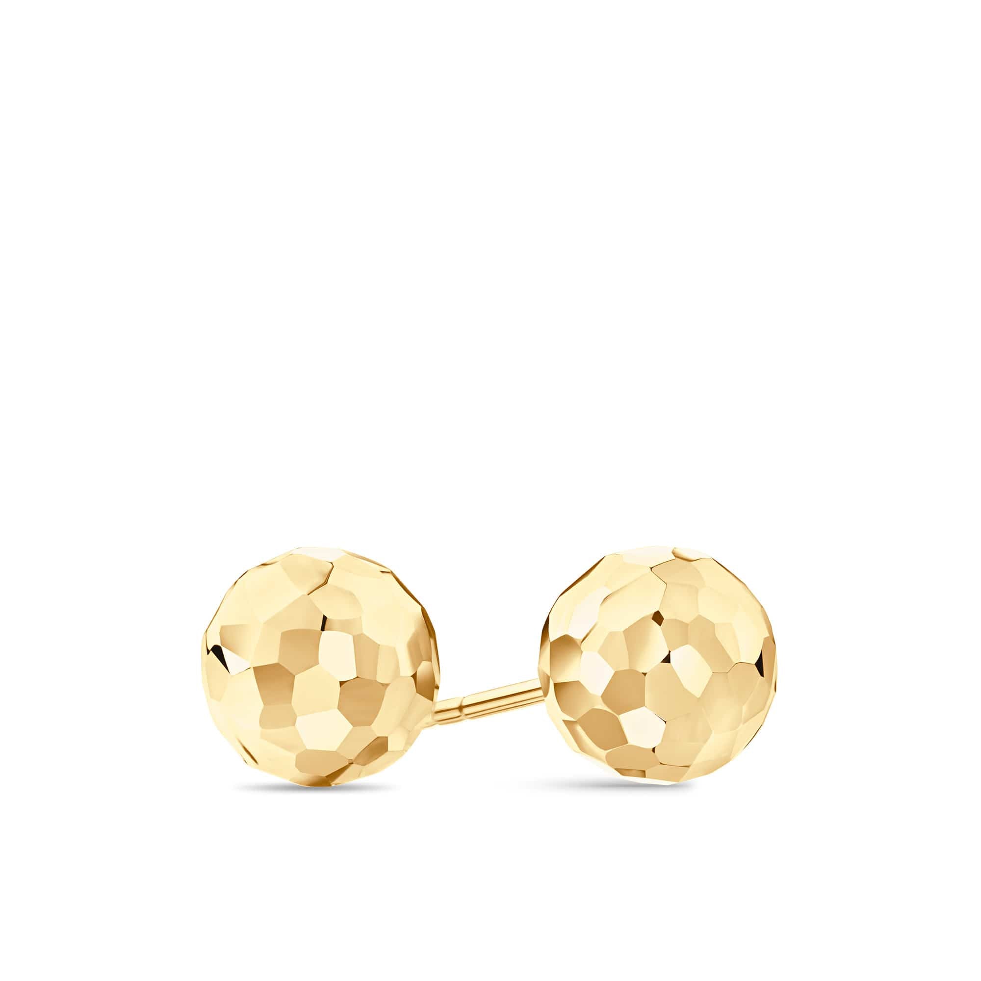 Diamond Cut Ball Studs in 9ct Yellow Gold