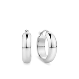 Round Hoop Earrings in 9ct White Gold